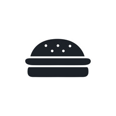Hamburger icon. Fast food isolated vector silhouettes