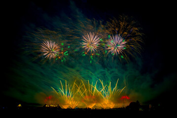 Giant multicolored fireworks