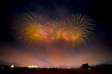 Giant multicolored fireworks