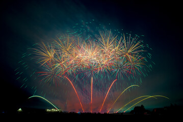 Giant multicolored fireworks