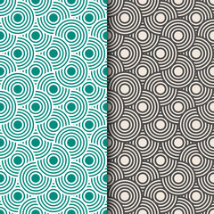 circle line geometric pattern in dark and white colors