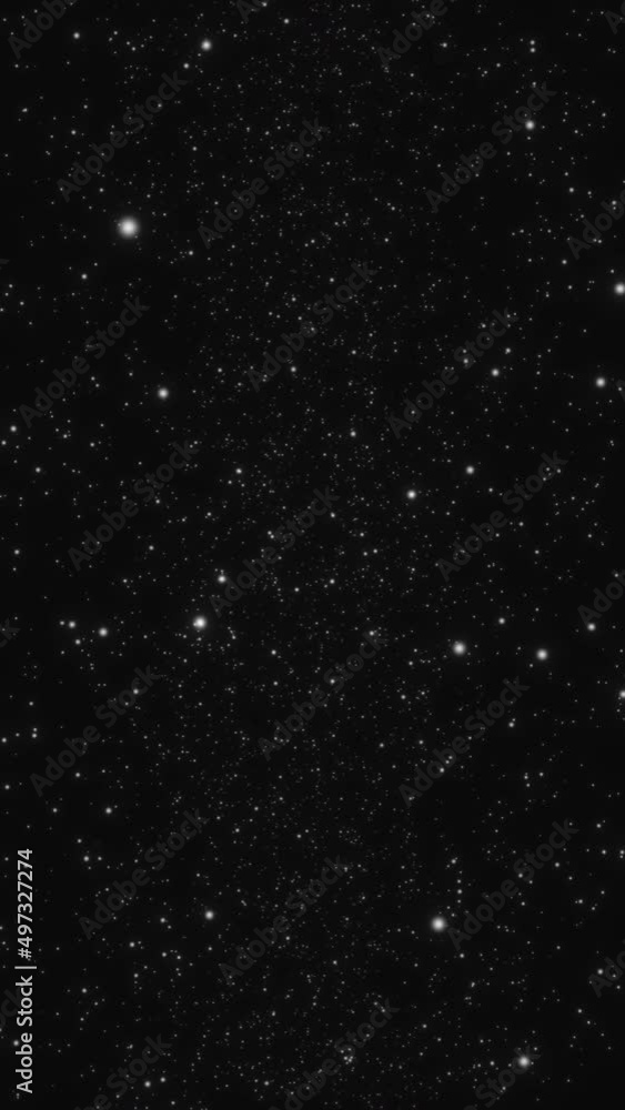 Wall mural travelling through dense starfield in outer space loop