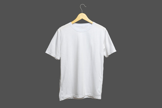 White blank t-shirt on grey background