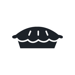 Homemade pie icon. Bakery and pastry isolated vector silhouettes