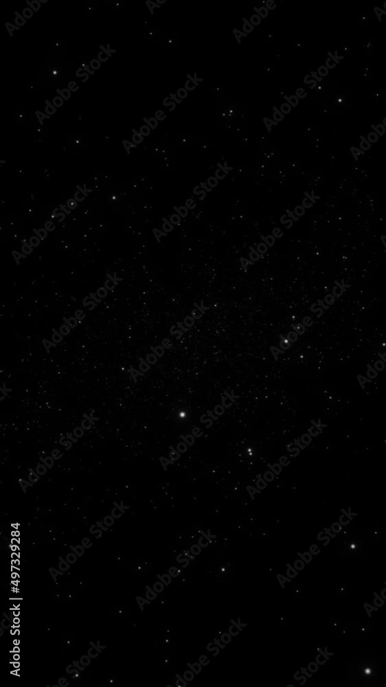 Wall mural rotating through sparse starfield in outer space loop