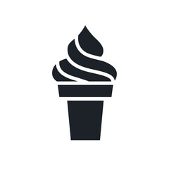 Ice cream icon. Food and drinks isolated vector silhouettes