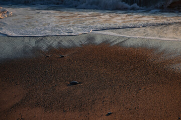 Sea sunset. The Black Sea coast. Tourism and travel. The coastline. Rocks on the shore.