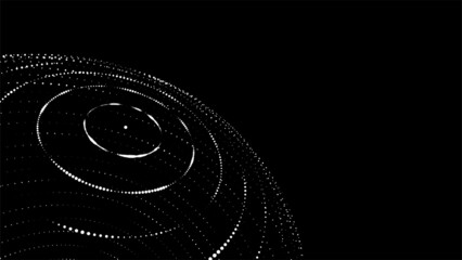 Vector sci-fi sphere with particles and lines. Concept network connection. Frame sphere. Abstract technology background. © Mykola