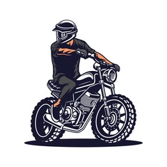 classic custom motorcycle vector illustration