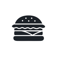 Hamburger icon. Fast food isolated vector silhouettes