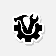 Technical Support sticker icon isolated on white background