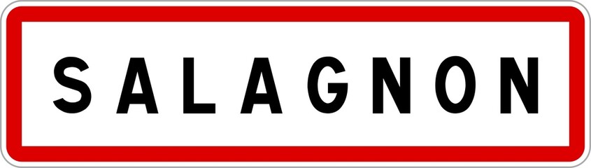 Panneau entrée ville agglomération Salagnon / Town entrance sign Salagnon