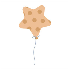 Star balloons. Decor for children's parties. Children's illustration, Cute print, vector. Isolated on a white background.