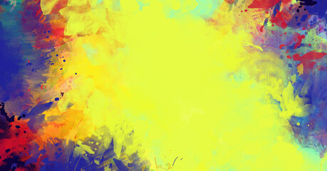 yellow abstract watercolor drawing on a paper image background