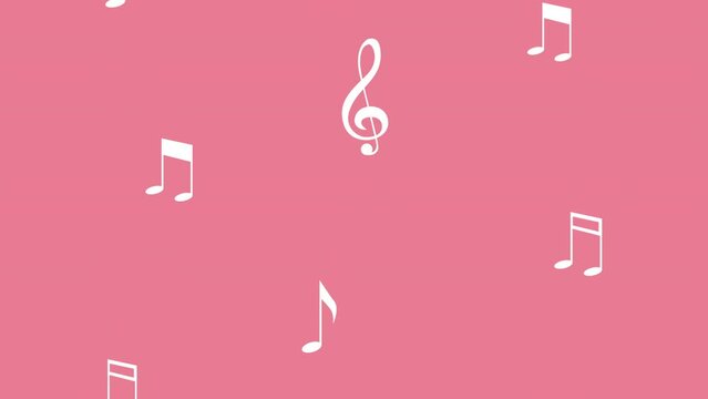 music notes pattern in pink background