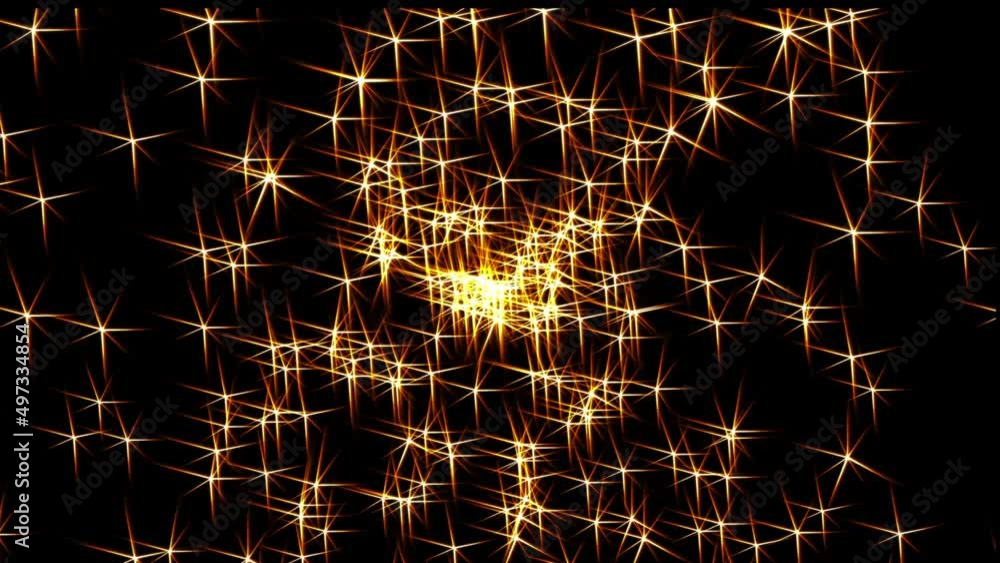 Poster futuristic sparkling splashes of sparklers that look like stars on a black background. brightening s
