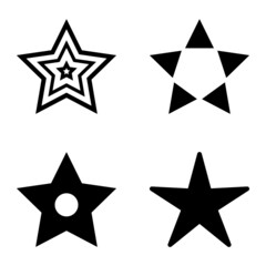 Stars Flat Icon Set Isolated On White Background