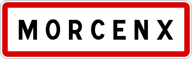 Panneau entrée ville agglomération Morcenx / Town entrance sign Morcenx