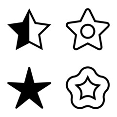 Stars Flat Icon Set Isolated On White Background