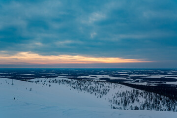 winter landscape in the mountains of the Circumpolar Urals
