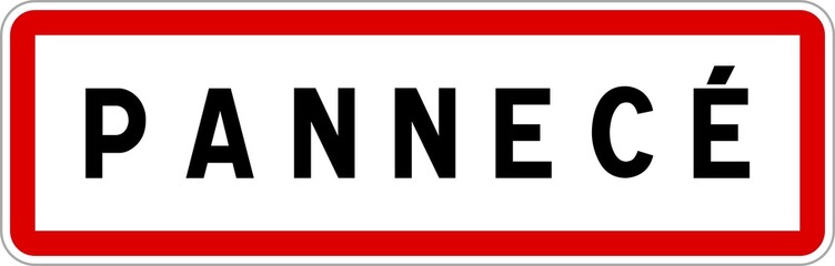 Obraz premium Panneau entrée ville agglomération Pannecé / Town entrance sign Pannecé