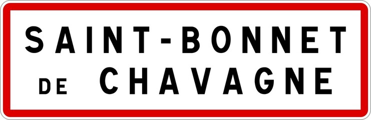Panneau entrée ville agglomération Saint-Bonnet-de-Chavagne / Town entrance sign Saint-Bonnet-de-Chavagne