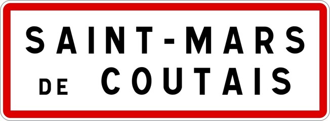 Panneau entrée ville agglomération Saint-Mars-de-Coutais / Town entrance sign Saint-Mars-de-Coutais