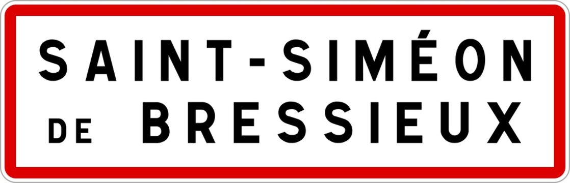 Panneau entrée ville agglomération Saint-Siméon-de-Bressieux / Town entrance sign Saint-Siméon-de-Bressieux
