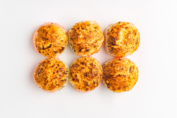 Rolls on a white background, rolls and sushi, sushi with different fillings