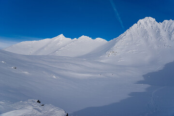 winter landscape in the mountains of the Circumpolar Urals