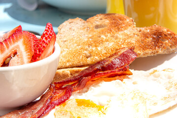 Classic eggs and bacon breakfast