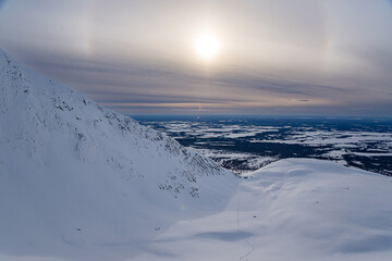 winter landscape in the mountains of the Circumpolar Urals