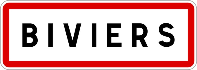 Panneau entrée ville agglomération Biviers / Town entrance sign Biviers