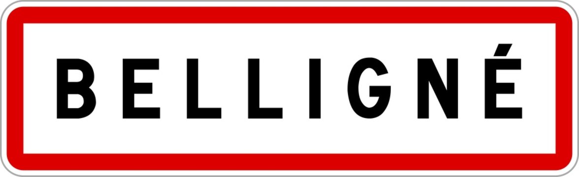 Panneau entrée ville agglomération Belligné / Town entrance sign Belligné