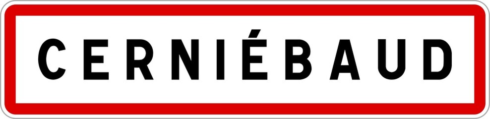Panneau entrée ville agglomération Cerniébaud / Town entrance sign Cerniébaud