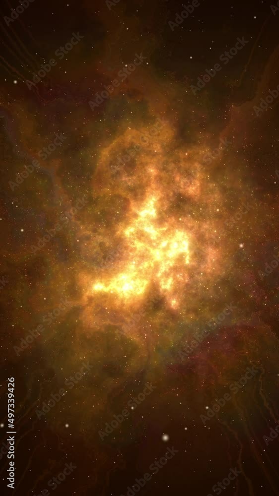 Wall mural warm amber abstract fractal universe space looping background