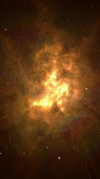 Warm Amber Abstract Fractal Universe Space Looping Background