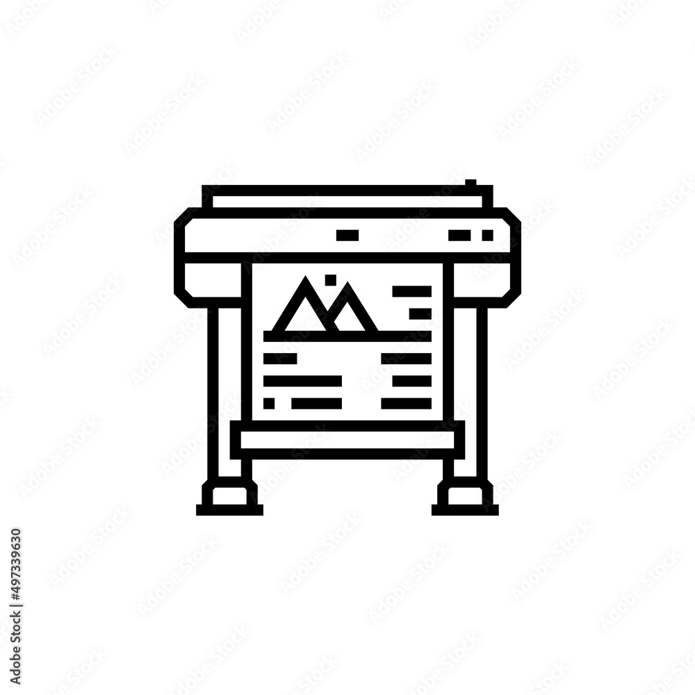 Poster plotter vector icon. computer component icon outline style. perfect use for logo, presentation, webs