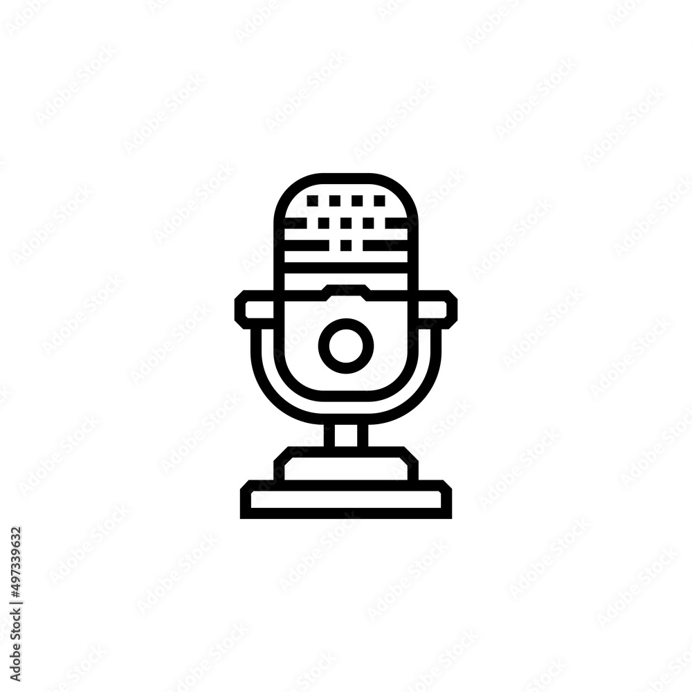 Aufkleber microphone vector icon. computer component icon outline style. perfect use for logo, presentation, w
