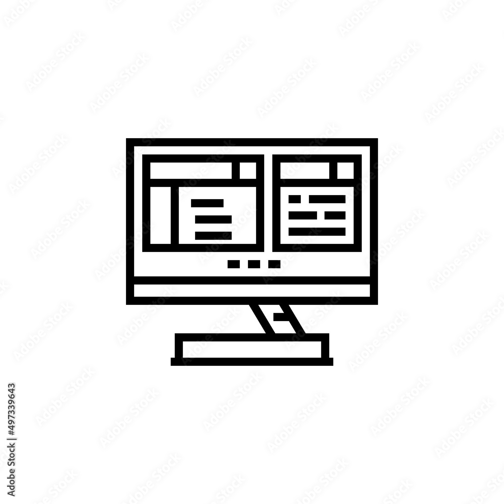 Aufkleber pc desktop vector icon. computer component icon outline style. perfect use for logo, presentation, w