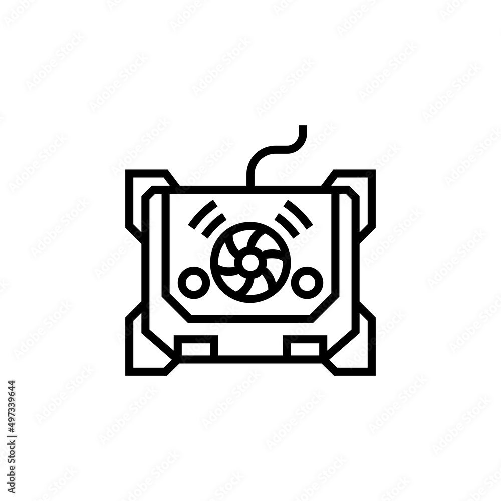 Poster cooling pad vector icon. computer component icon outline style. perfect use for logo, presentation, 