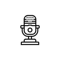 microphone vector icon. computer component icon outline style. perfect use for logo, presentation, website, and more. simple modern icon design line style