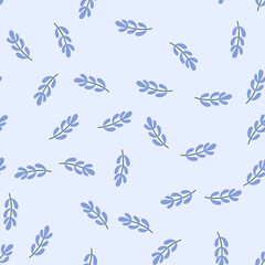 Naklejka premium Leaves cute seamless pattern. Vector illustration for fabric design, gift paper, baby clothes, textiles, cards.