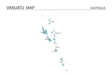 Vanuatu map vector illustration on white background. Map have all province and mark the capital city of Vanuatu.