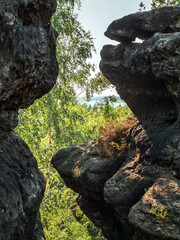 Lampertstein in der Sächsischen Schweiz - Felsspalt am Lampertshorn