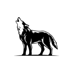 Wolf silhouette logo icon template