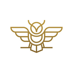 Obraz premium owl line art logo illustration
