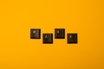 Letter word on yellow background