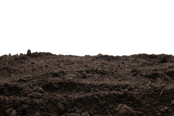 Black land for plant isolated on white background.