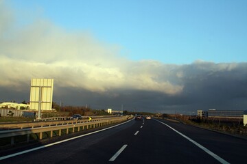 highway and clouds